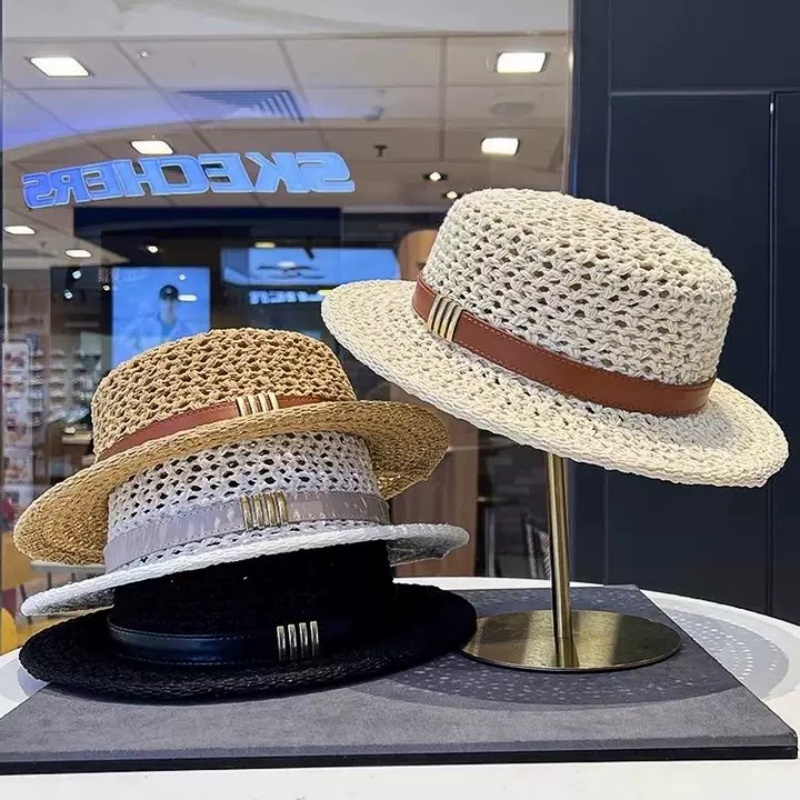 Bucket Hat Straw - New Flat Top Sun Hat 2026