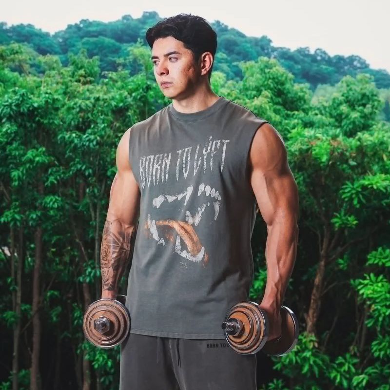 Tank Top Muscle - LYFT Summer Men's Washed Cotton Tank