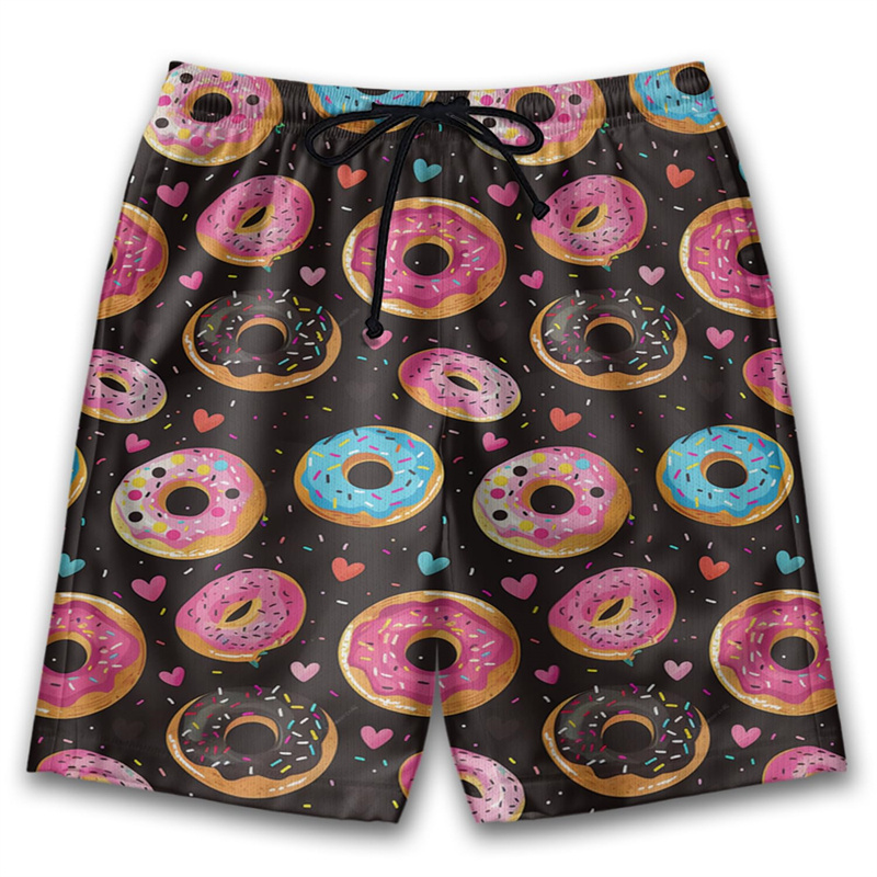 Trunks Board Surf - 3D Printed Cute Donut Short Pants