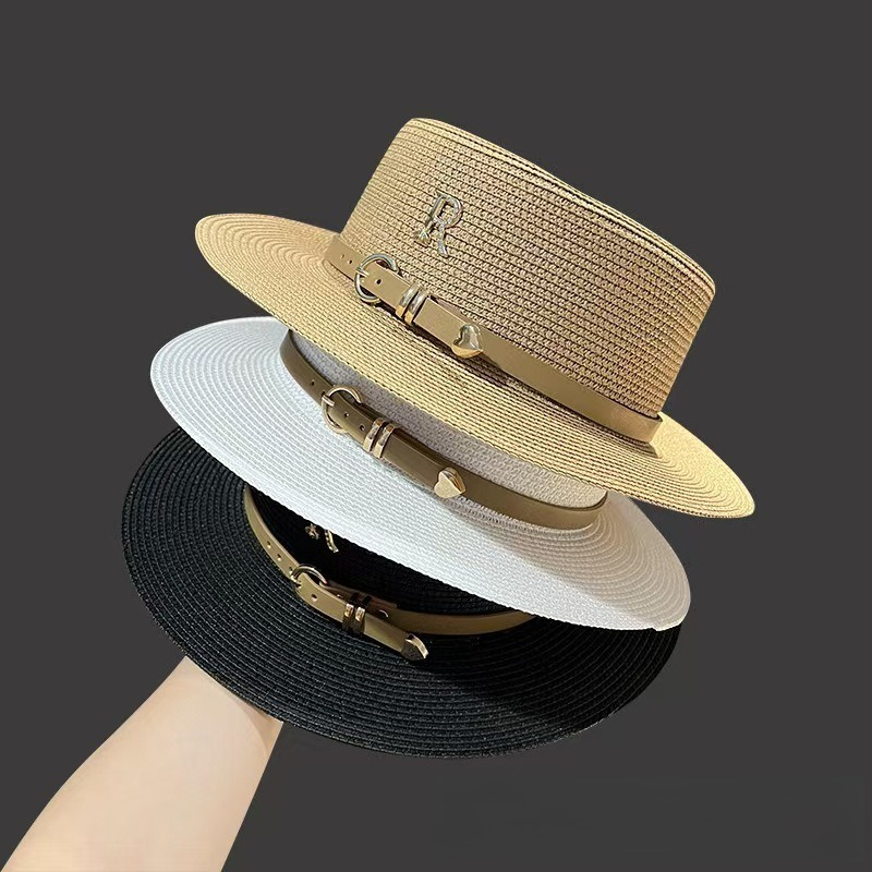 Bucket Hat Straw - 1pc Summer Sun Hats Flat Top