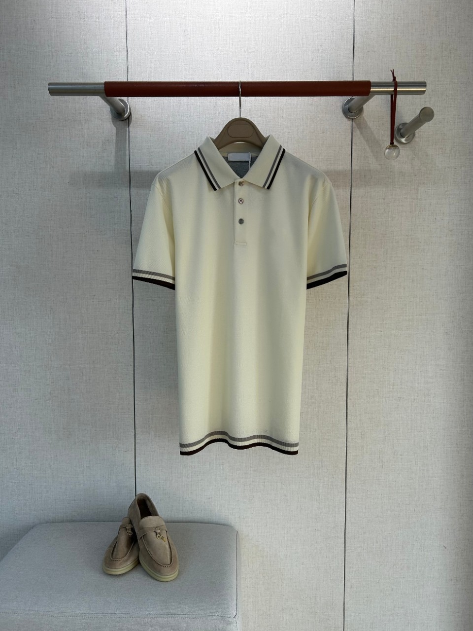Old Money Style Mens Brown Gra - đánh giá và giá Polo Shirt Pique