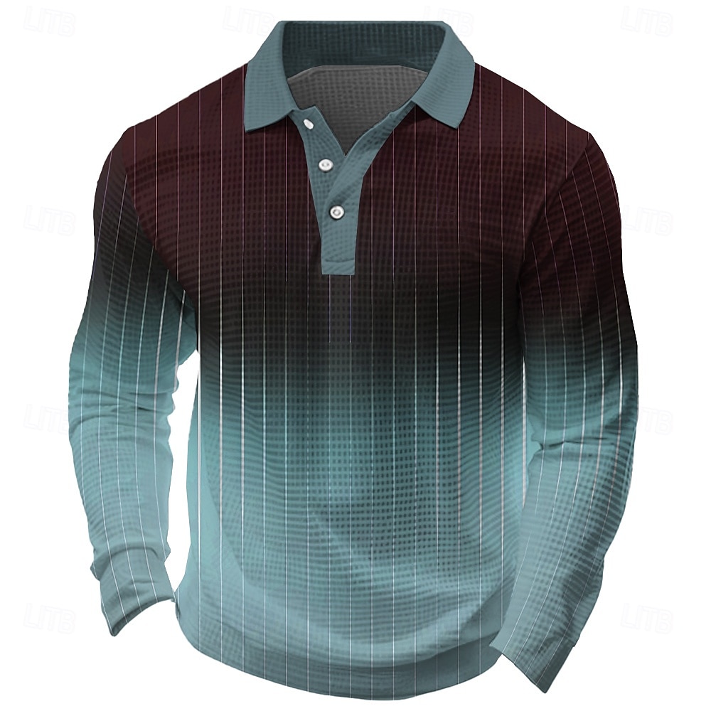 Men's 3D Digital Print Long Sl - đánh giá và giá Shirt Camp Collar