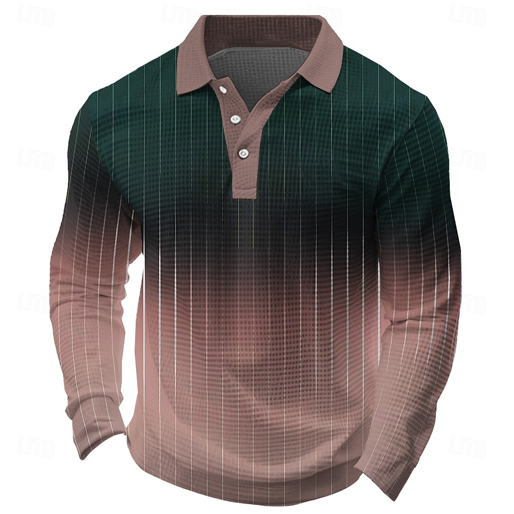 Men's 3D Digital Print Long Sl - đánh giá và giá Shirt Camp Collar