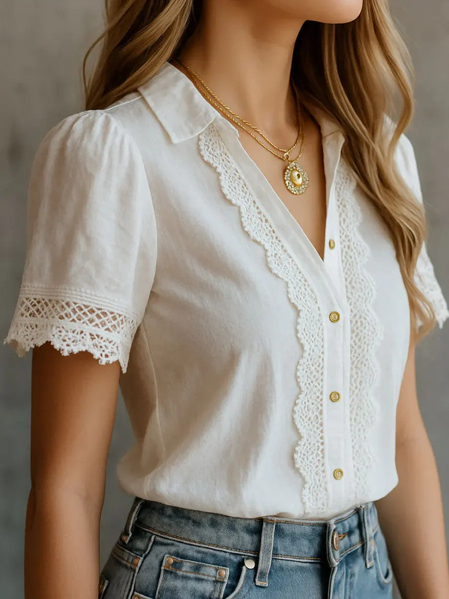 Elegant Women's Shirts Casual  - đánh giá và giá Linen Shirt Breathable