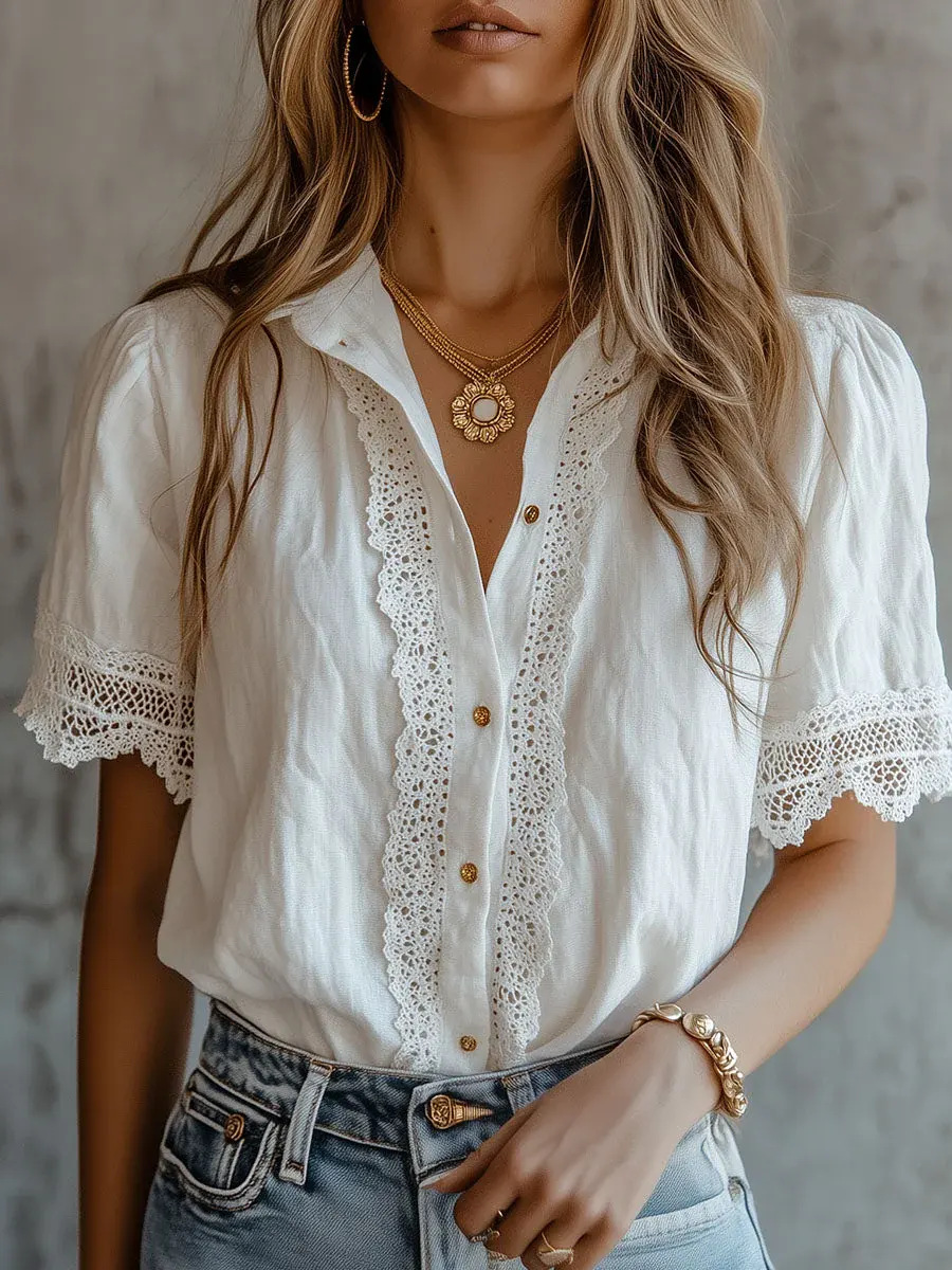 Elegant Women's Shirts Casual  - đánh giá và giá Linen Shirt Breathable