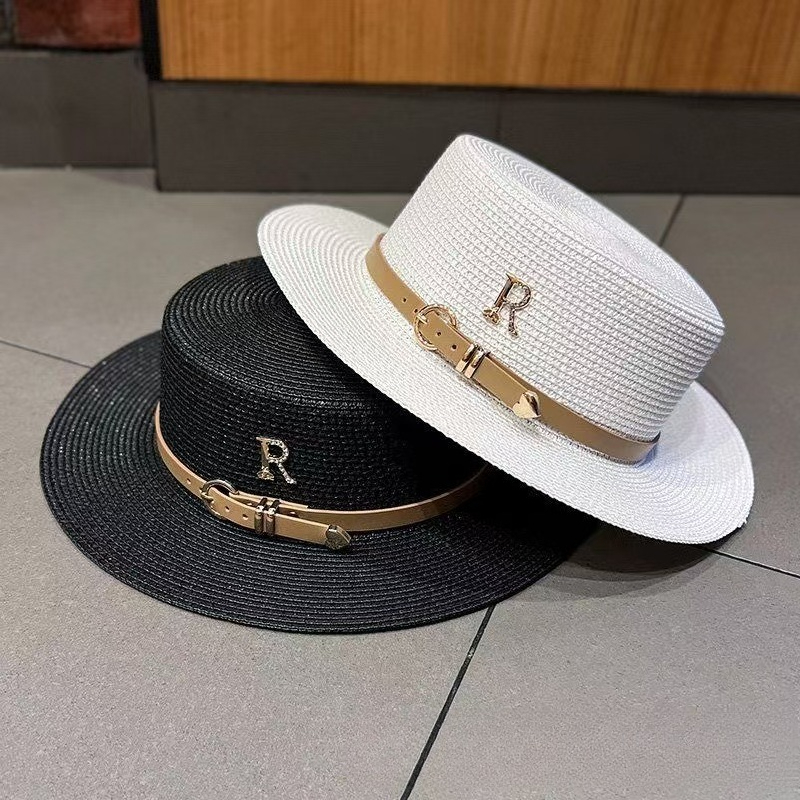 1pc Summer Sun Hats Flat Top S - đánh giá và giá Bucket Hat Straw